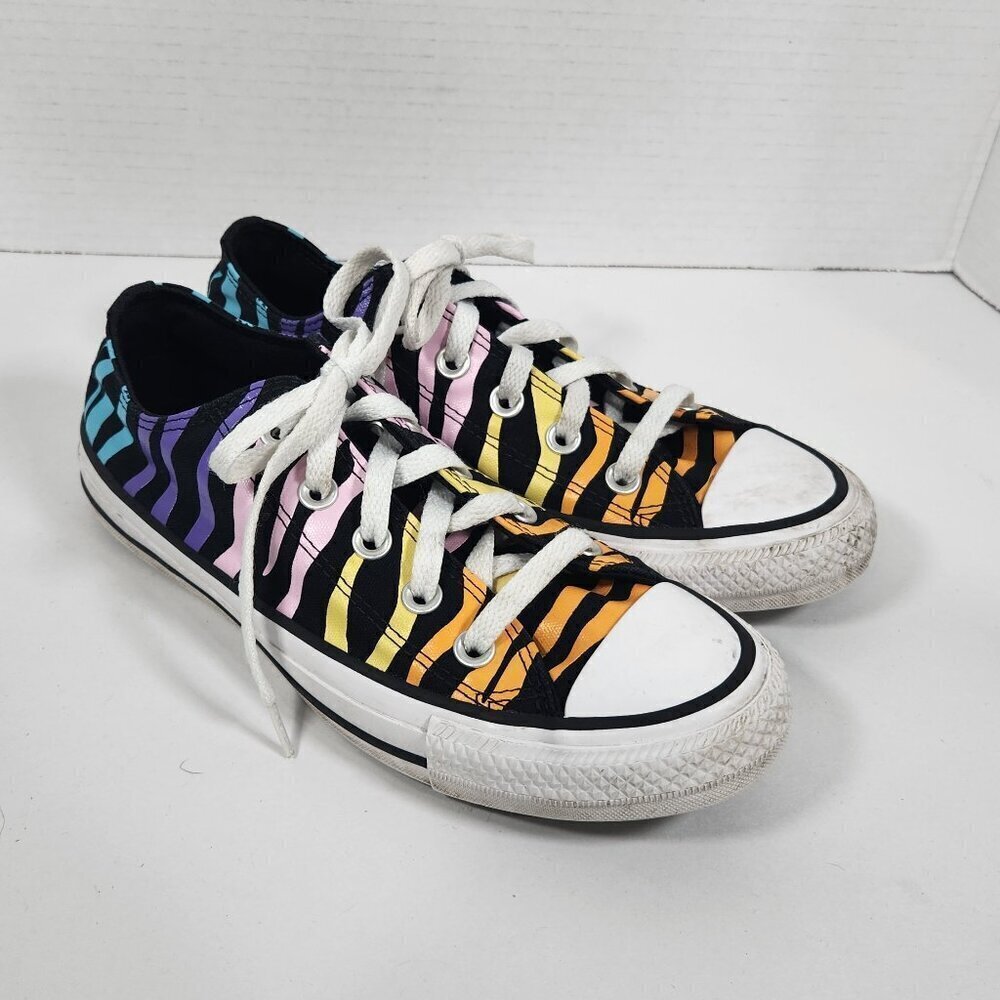 Converse Rainbow Zebra Striped Sneakers Women's 6